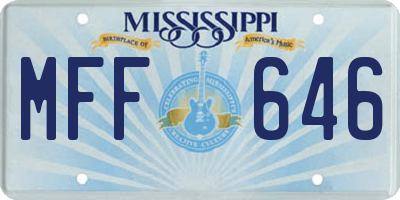 MS license plate MFF646