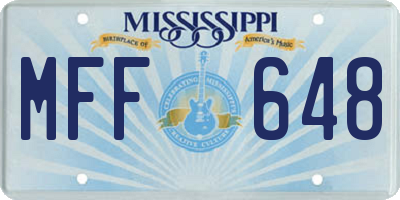 MS license plate MFF648