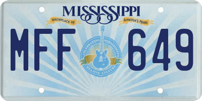 MS license plate MFF649