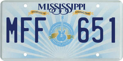 MS license plate MFF651