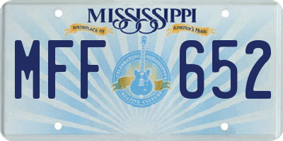MS license plate MFF652