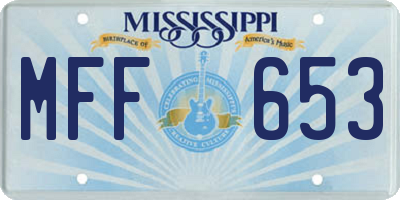 MS license plate MFF653