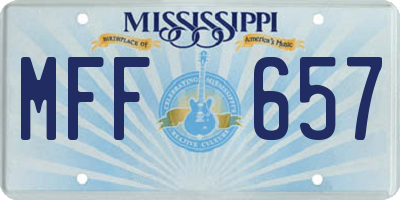 MS license plate MFF657