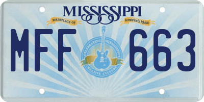 MS license plate MFF663