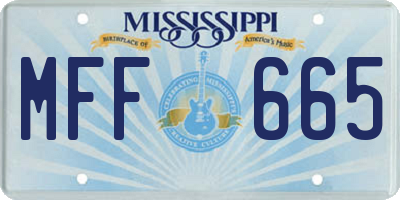 MS license plate MFF665