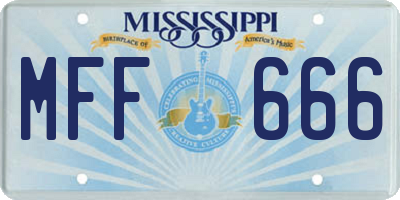 MS license plate MFF666