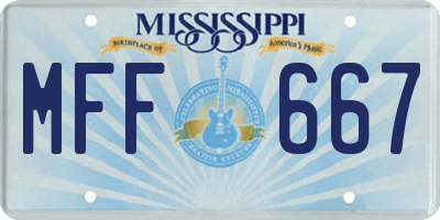 MS license plate MFF667