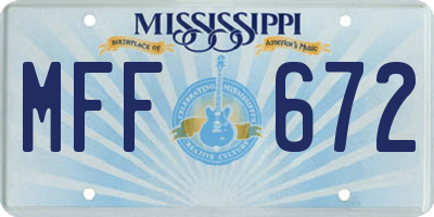 MS license plate MFF672