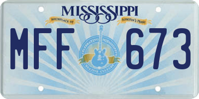 MS license plate MFF673