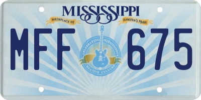 MS license plate MFF675