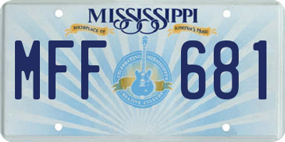 MS license plate MFF681