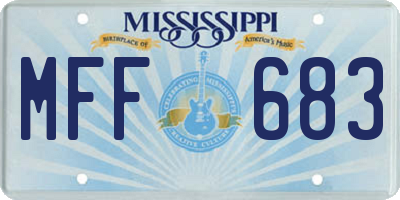 MS license plate MFF683
