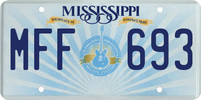 MS license plate MFF693
