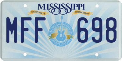 MS license plate MFF698