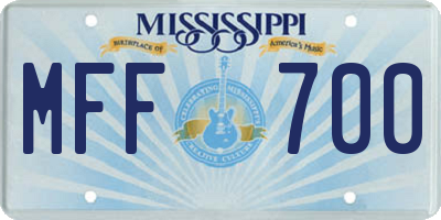 MS license plate MFF700