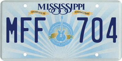 MS license plate MFF704