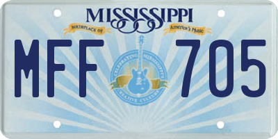 MS license plate MFF705