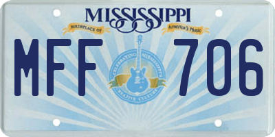 MS license plate MFF706