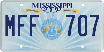 MS license plate MFF707