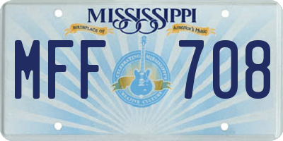 MS license plate MFF708