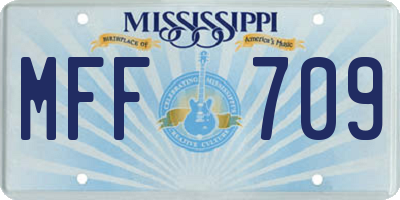 MS license plate MFF709