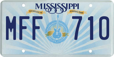 MS license plate MFF710