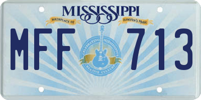 MS license plate MFF713