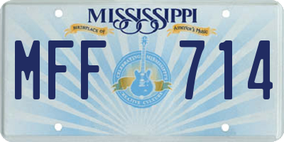 MS license plate MFF714