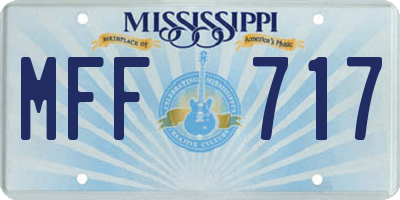MS license plate MFF717