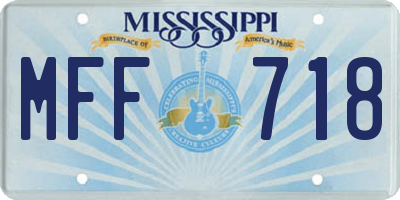MS license plate MFF718