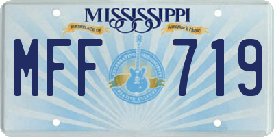 MS license plate MFF719