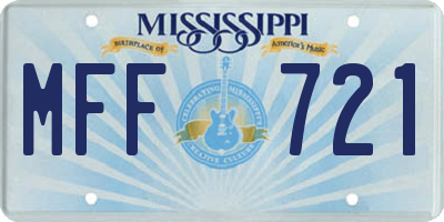 MS license plate MFF721