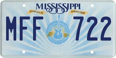 MS license plate MFF722