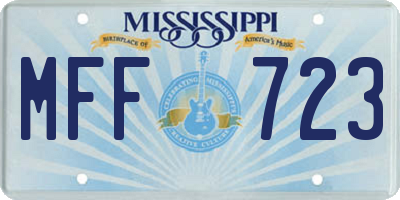 MS license plate MFF723