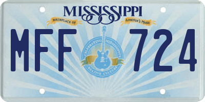 MS license plate MFF724