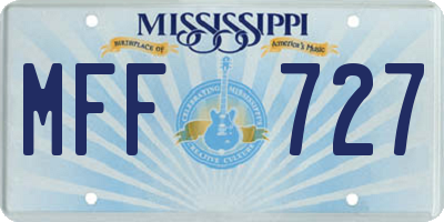 MS license plate MFF727
