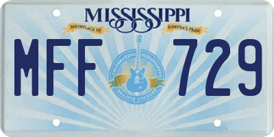 MS license plate MFF729