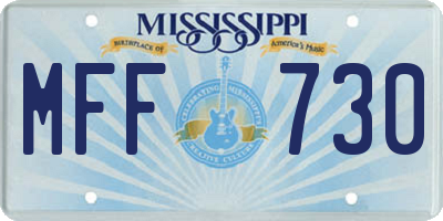 MS license plate MFF730