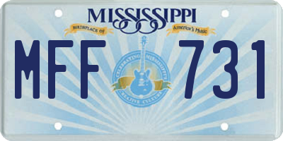 MS license plate MFF731