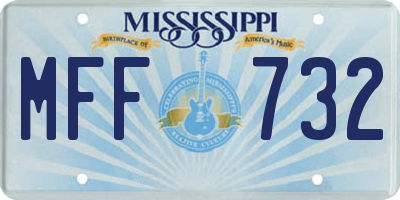 MS license plate MFF732