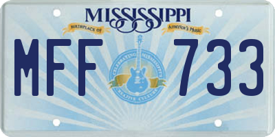 MS license plate MFF733