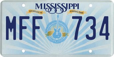 MS license plate MFF734