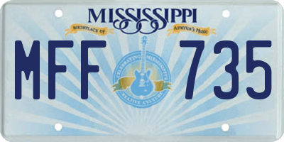 MS license plate MFF735