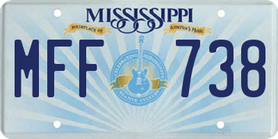 MS license plate MFF738