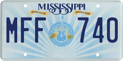 MS license plate MFF740