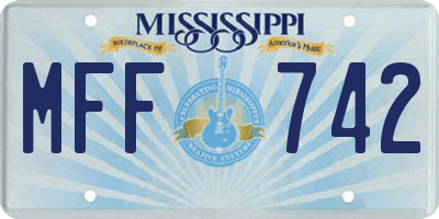 MS license plate MFF742