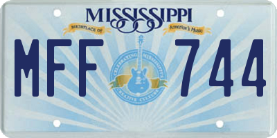 MS license plate MFF744