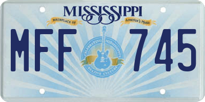 MS license plate MFF745