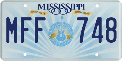 MS license plate MFF748