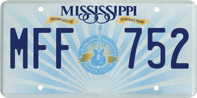 MS license plate MFF752